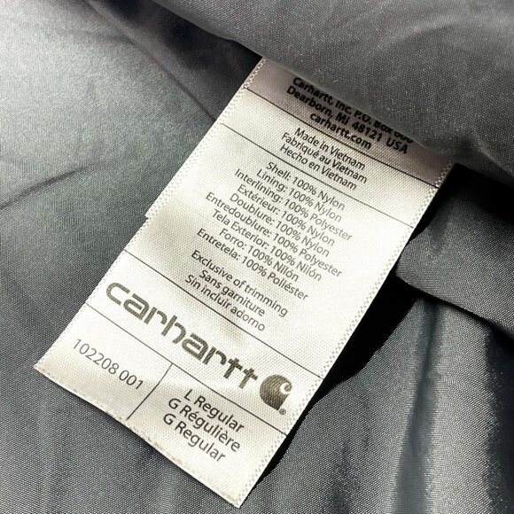 Carhartt Rain Defender® Insulated Jacket Relaxed Fit Lightweight Mens L -READ - Picture 8 of 12